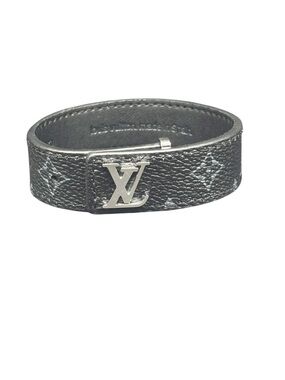 Louis Vuitton Black Monogram LV Initial Bracelet